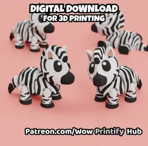 Articulated Zebra 3D Print File: Flexi Fidget Toy (STL & 3MF)
