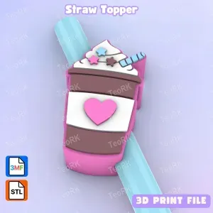 Straw Topper coffee with whipped cream