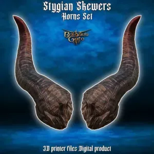 Tiefling Stygian Skewers Cosplay Horns Baldurs Gate 3