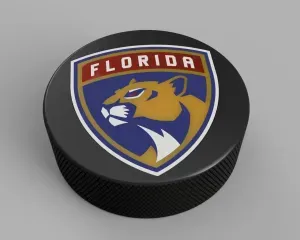 Hockey Puck with Panthers Logo
