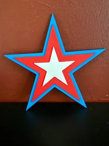 Layered Red, White & Blue Star #1