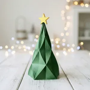 Christmas Tree Figurine | Modern Holiday Geometric Decor