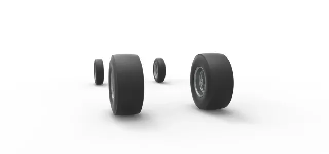 Wheel set of Vintage Front engine dragster V5 Scale 1:25 — Фото 9 из 9