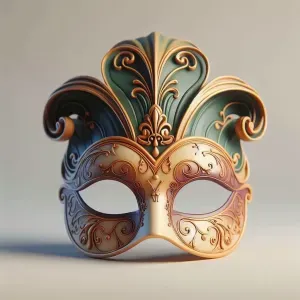 3702 Venetian Carnival Mask Color 3D Model magic STL