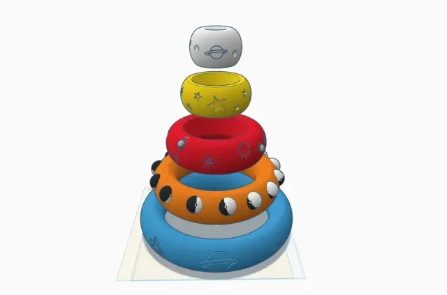 Saturn's (Tower) Rings Toy Puzzle for Kids — Image 9 of 9