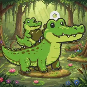 Cocodrile and son: Fathers day keychain