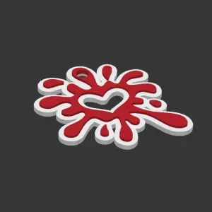 Keychain Heart Splash