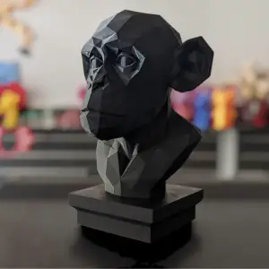 Geometric Chimpanzee Bust