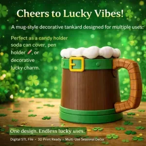 Beer Stein St. Patrick’s Day Mug Style Tankard, Candy Holder