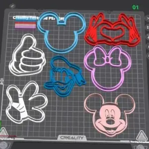 Mickey Mouse Cookie Cutter Set – 3D Printable STL for Baking