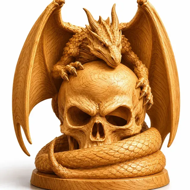 Dragon on the Skull lamp