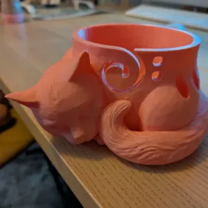 sleeping cat yarn bowl