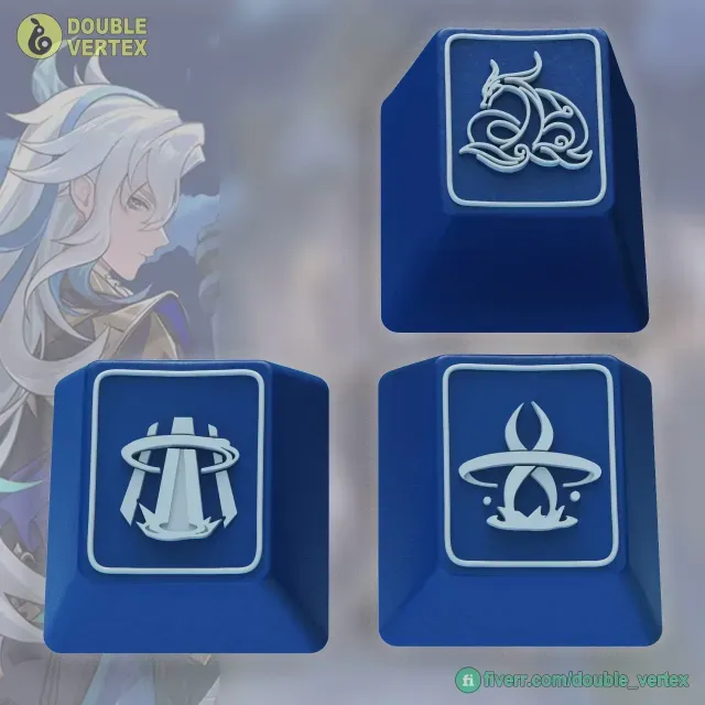 Genshin Impact Neuvilette Keycaps – OEM Profile STL Files