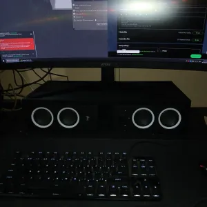 Monitor Stand with speakers.