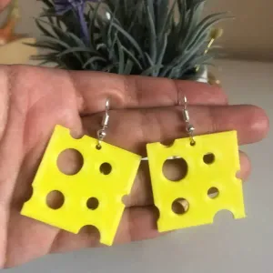 Earring Cheese Queso Quesito trozo noob keychain