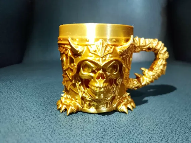 Warrior Skull Mug With Spiked Crown Armor And Dragon Handle — Image 2 of 3