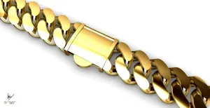 12mm Almond Style Cuban Link with Full Locking System