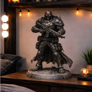 Futuristic Armored Soldier STL | Sci-Fi Warrior 3D Model