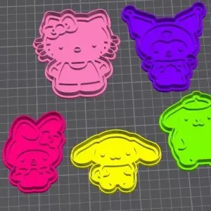 hello kitty / kuromi Cookie Cutter Set – 3D STL for Baking