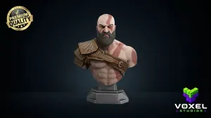 Kratos Bust STL God of War 3D Print Sculpture Collector Mo