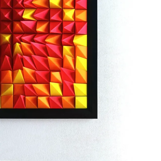 3D Wall Sculpture, Burning Flames, Vulcano Fire Volcano Art