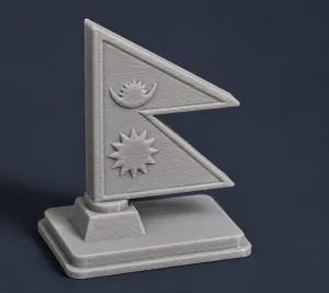 Nepal Flag 3D Model | Car Dashboard Ornament
