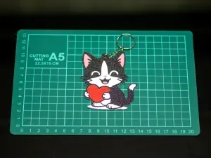 tuxedo cat with a heart - valentines