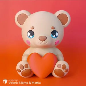 Valentine Teddy Bear, Print-in-Parts & MultiColor
