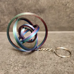 Rotating rings fidjet Keychain.