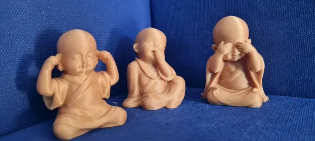 3 Baby Buddhas: Mizaru (I see no evil), Kikazaru (I hear no evil) — Image 5 of 9