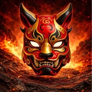 Oni-kitsune mask