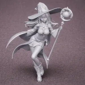 Mage wizard girl in hot pose figurine