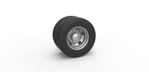 5 Hole rear double wheel of old school truck Scale 1:25