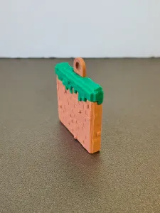 Minecraft Grass Block Keychain - Multipart, no CFS needed