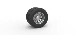 Rear custom wheel of semi truck V21 Scale 1:25