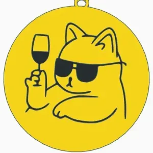 Keychain cat cool wine