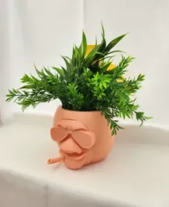 planter head man, rasta smoking joint vase