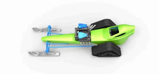 Front engine old school snow dragster V2 Scale 1:25 — Image 6 of 9
