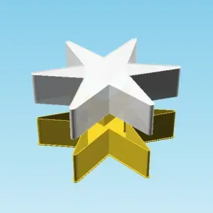 SIX POINTED BLACK STAR, nestable box (v1)