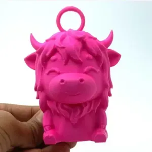 🐮 Cute Fluffy Cow Keychain – Adorable 3D Printable