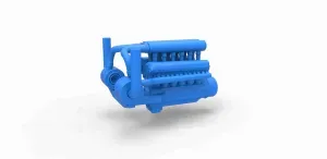 Turbo engine V12 for pulling tractor Version 2 Scale 1:25