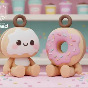 donut keychains for couple