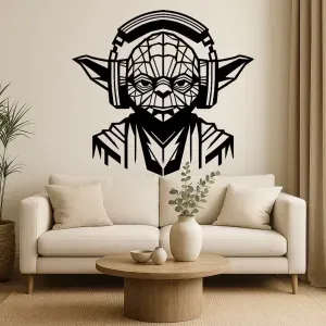 Geometric Yoda Wall Art – Jedi Master with Headphones