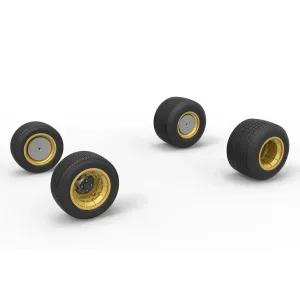 Wheel Set of Vintage Dirt Supermodified stock car Scale 1:25