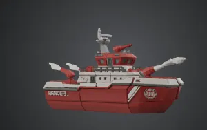 FIRE BOAT STYLIZED