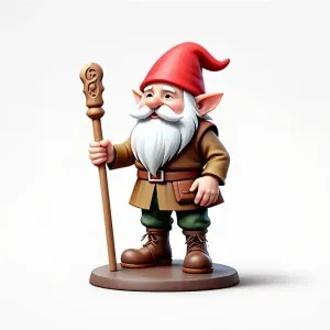 3203 Fairy Tale Gnome Color Full-Body Figurine on Base STL
