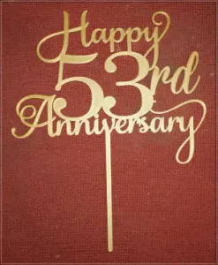 53rd Anniversary Cake Topper