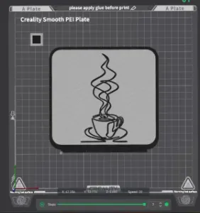 Minimalist Coffee Decor Frame – 3D Printed Coffee Cup Art with