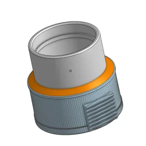 Black Corrugated Hose 1.86"OD -to-2.5" Female Adapter