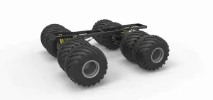 Chassis of vintage monster truck Version 3 Scale 1:25